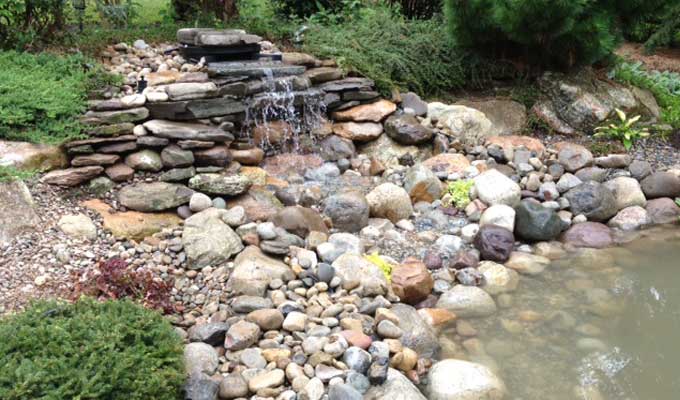 Pond and waterfall